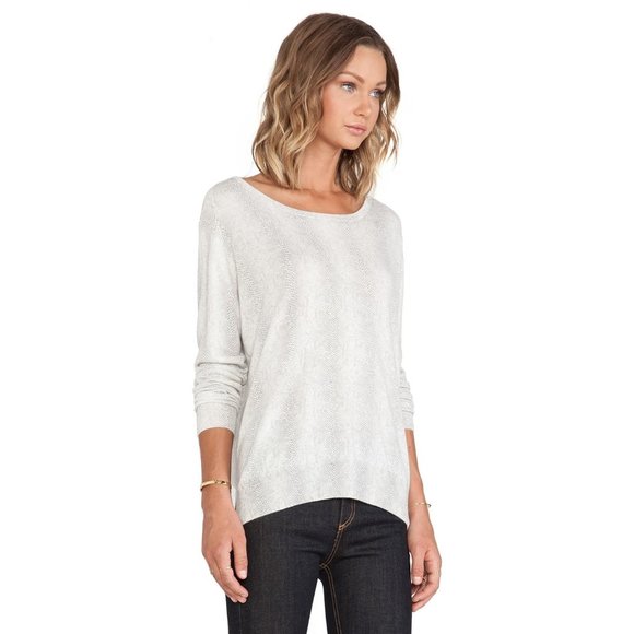 REVOLVE JOIE‎ $198 Emari E Sweater Wool Blend Split Hem Marble Oversized Small - Picture 2 of 9